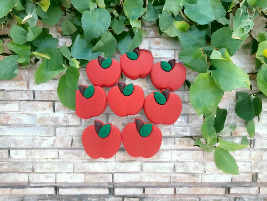 Red Apple Silicone Focal Bead - 0302