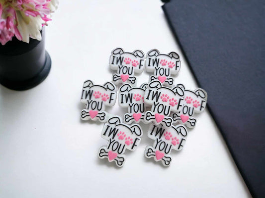 I Woof You Silicone Focal Bead - 0328