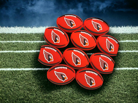 Arizona Cardinals Red Football Silicone Focal Bead - 0287