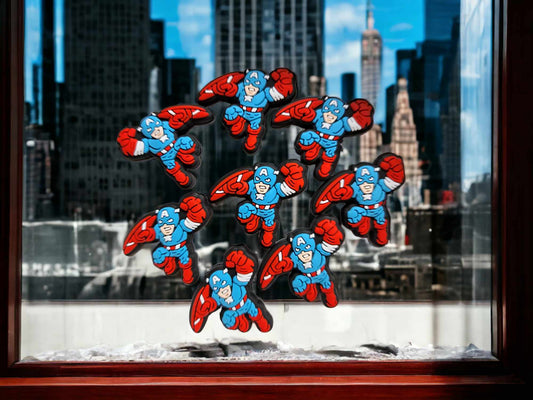 Captain America Full Body with Shield Silicone Focal Bead - 0469