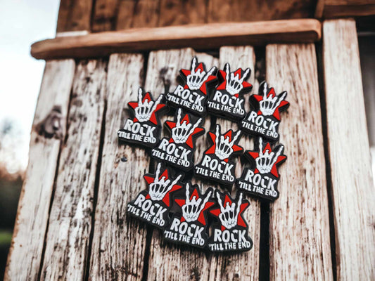 Rock till the End Skellie Hand Silicone Focal Bead - 0297