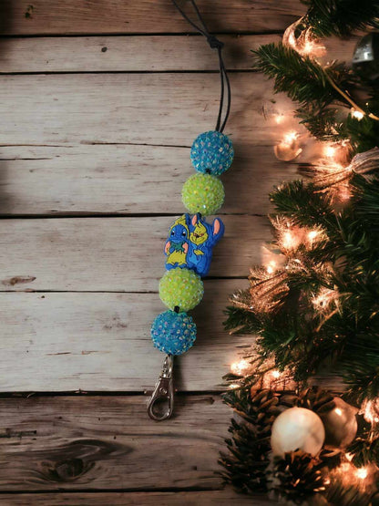 Stitch/Blue Alien & Grinch in Onesie Costumes Silicone Focal Bead - 0319