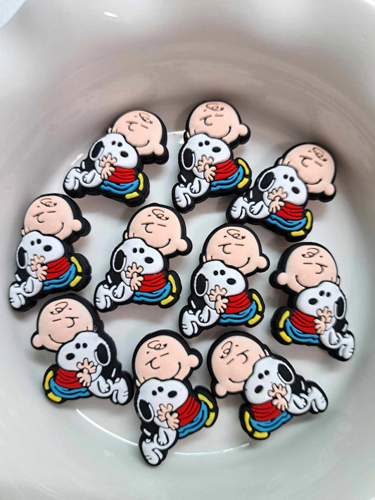 Charlie Brown with Snoopy: Style 1 Silicone Focal Bead - 0342