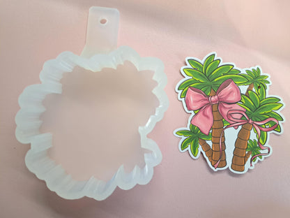 Coquette Bow Palm Trees Cardstock Silicone Mold, Aroma Bead Molds, Premium Cardstock Images