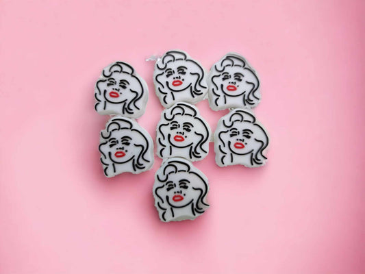 Marilyn Monroe Silicone Focal Bead - 0377