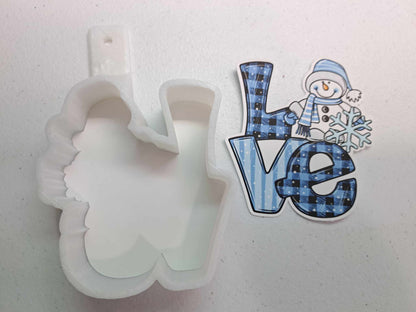 Plaid LOVE Christmas Snowman Cardstock Silicone Mold, Aroma Bead Molds, Premium Cardstock Images