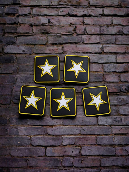 U.S. ARMY Star Square Logo Silicone Focal Bead - 0580