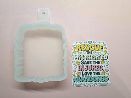 Rescue Save Love Cardstock Silicone Mold, Aroma Bead Molds, Premium Cardstock Images
