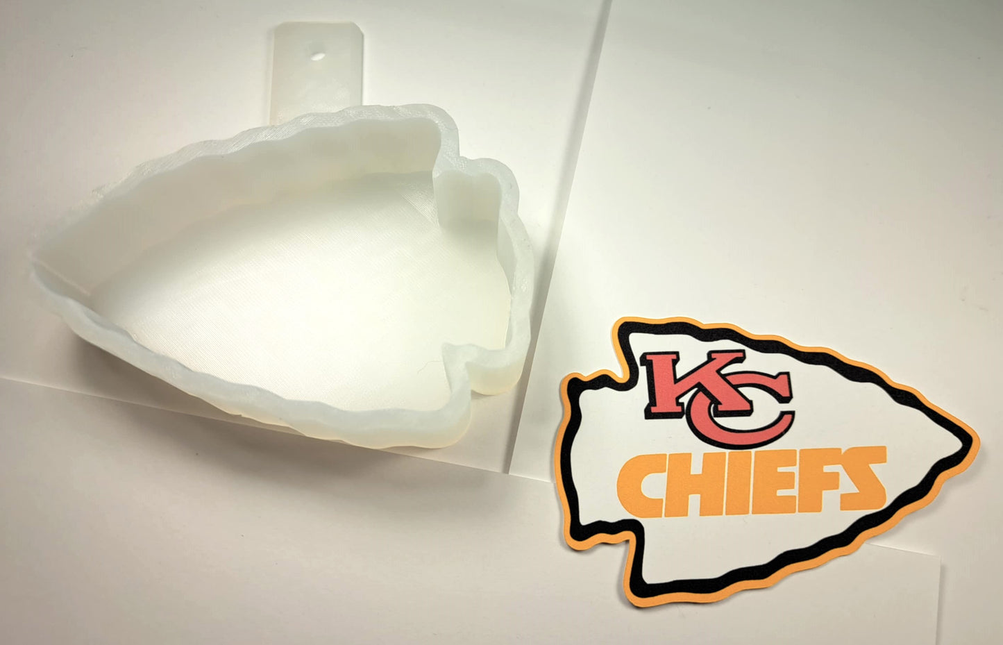 Kansas City Chiefs Logo: Arrowhead Football Cardstock Silicone Mold, Aroma Bead Molds, Premium Cardstock