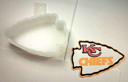 Kansas City Chiefs Logo: Arrowhead Football Cardstock Silicone Mold, Aroma Bead Molds, Premium Cardstock