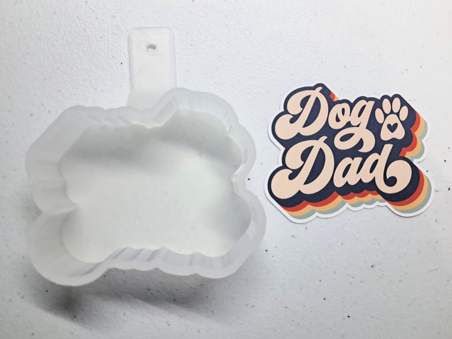 Dog Dad Retro Cardstock Silicone Mold, Aroma Bead Molds, Premium Cardstock Images