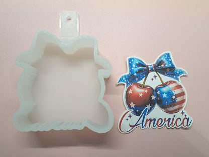 American Flag Cherries Cardstock Silicone Mold, Aroma Bead Molds, Premium Cardstock