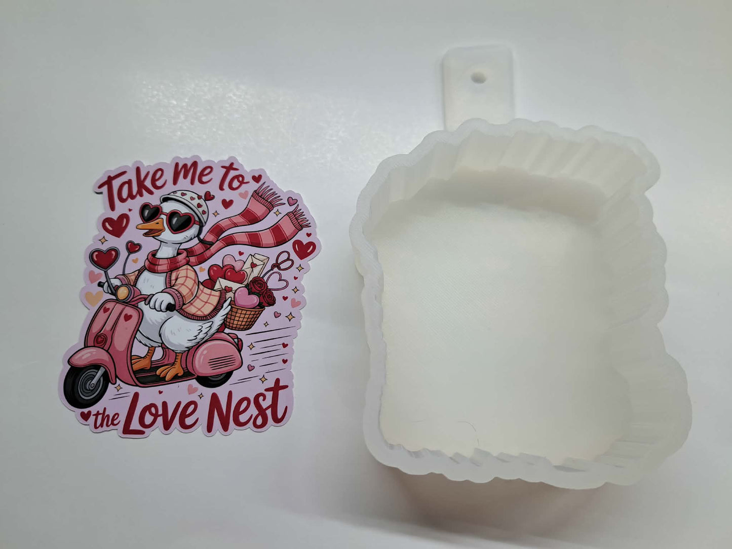 Valentines Goose Love Nest Cardstock Silicone Mold, Aroma Bead Molds, Premium Cardstock Images