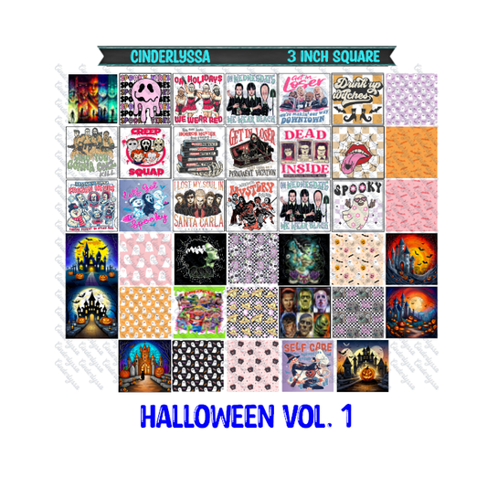 3 inch Square: Halloween Vol. 1 Theme Cardstock/Picture With Beveled Edge Cardstock Silicone Mold, Aroma Bead Molds