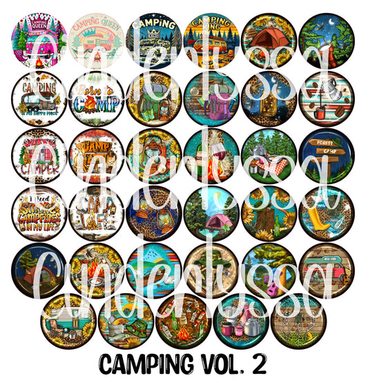 3 inch Round Camping Vol. 2 Cardstock Only for freshies -NO MOLD: Aroma Bead Molds, Premium Cardstock Image