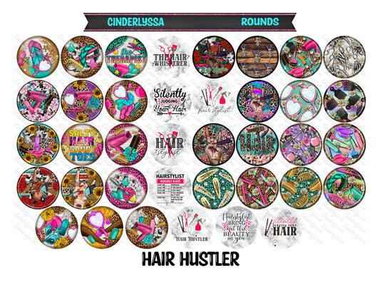3 inch Round Hair Hustler Cardstock Only for freshies -NO MOLD: for Aroma Bead Molds, Premium Cardstock Images