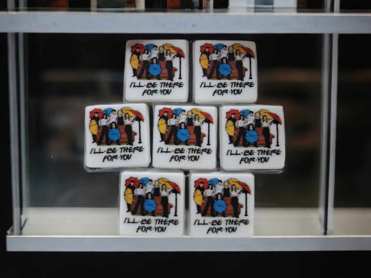 I'll be There For You: Friends Square with Couch & Umbrellas TV Show Inspired Silicone Focal Bead - 0468