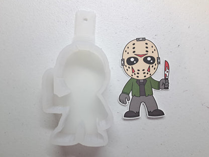 Jason Halloween Scary Horror Movie Cardstock Silicone Mold, Aroma Bead Molds