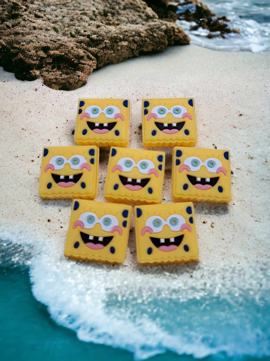 SpongeBob Face - Style 1 Silicone Focal Bead - 0558