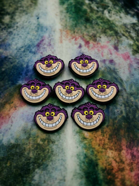 Cheshire Cat Purple Face Silicone Focal Bead - 0559