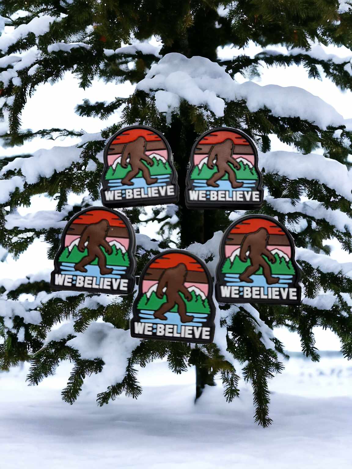 We Believe Bigfoot Silicone Focal Bead - 0641
