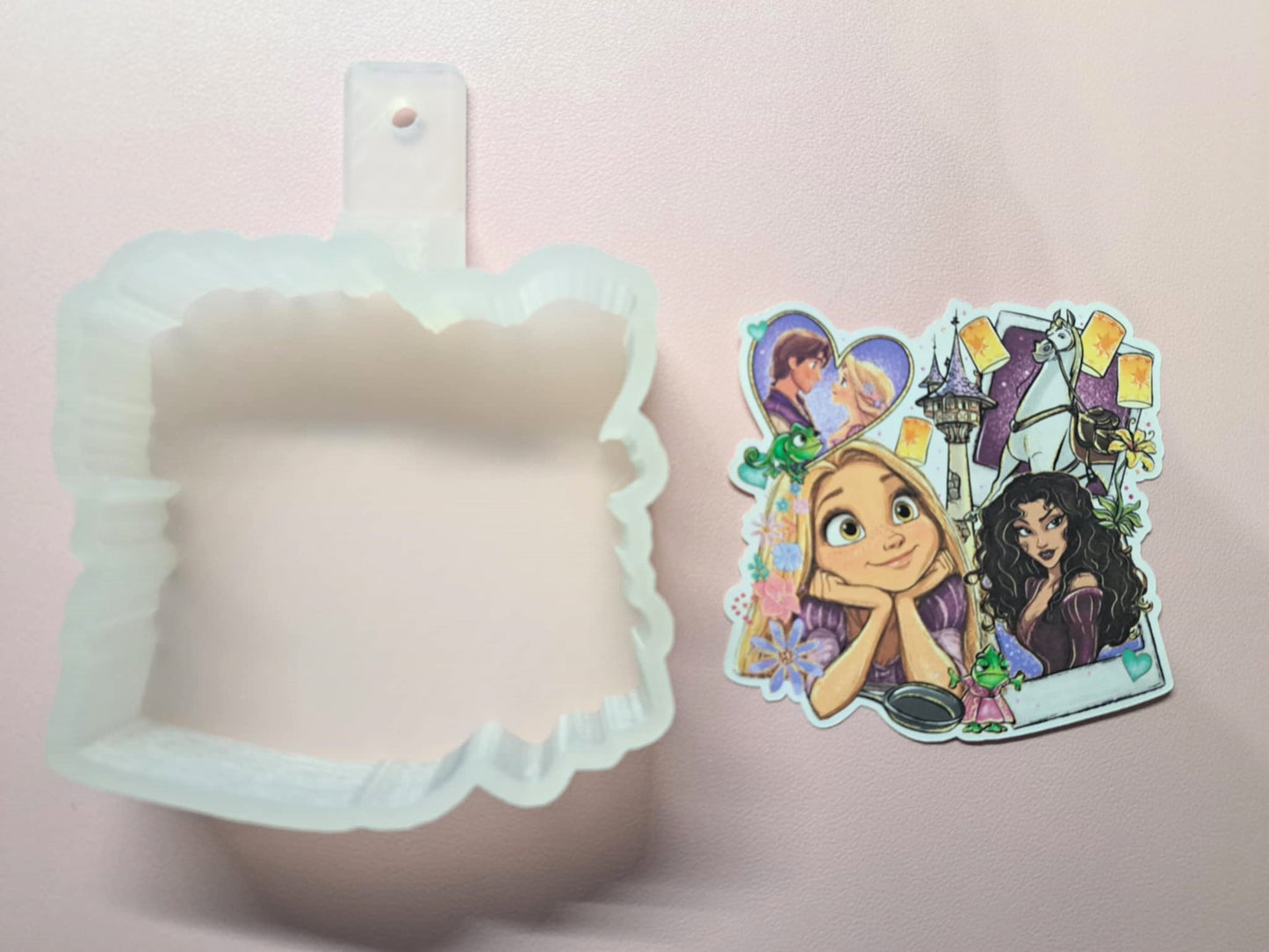Tangled Collage: Golden Hair, Floating Lights, Flynn Rider Cardstock Silicone Mold, Aroma Bead Molds, Premium Cardstock Images