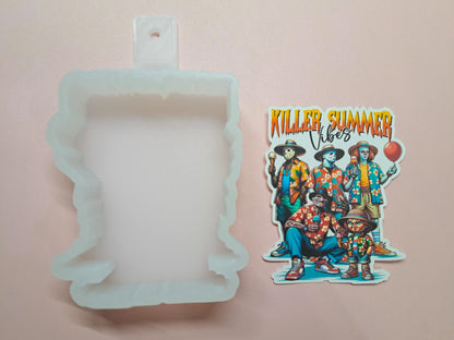 Killer Summer Vibes Cardstock Silicone Mold, Aroma Bead Molds, Car Freshies, Premium Cardstock Images