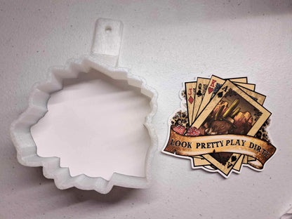 Look Pretty Play Dirty Cowgirl Playing Cards Cardstock Silicone Mold, Aroma Bead Molds, Premium Cardstock Images