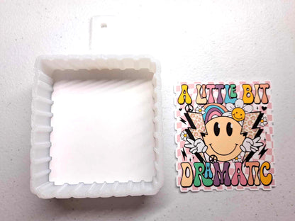 A Little Bit Dramatic Retro Smiley Face Cardstock Silicone Mold, Aroma Bead Molds