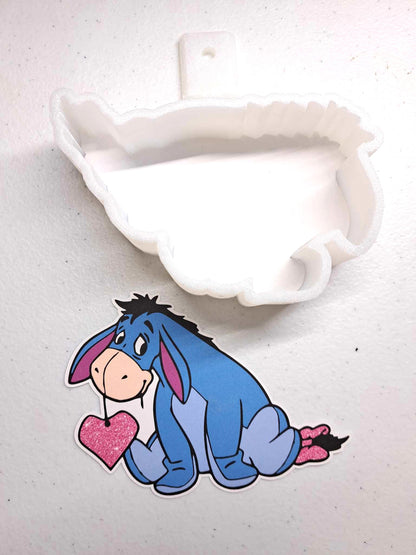 Eeyore The Donkey From Winnie The Pooh With Multiple Color Insert Options Cardstock Silicone Mold, Aroma Bead Molds