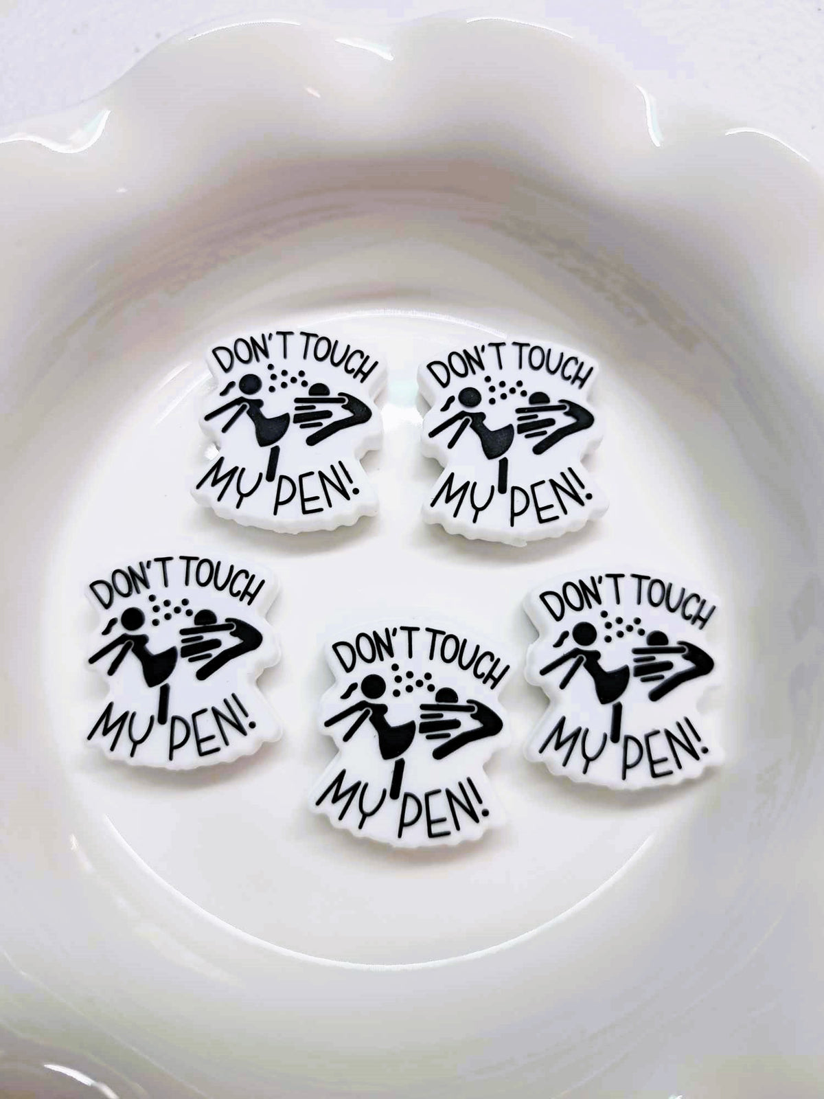 Don't Touch My Pen: Drop Kick Silicone Focal Bead - 0654