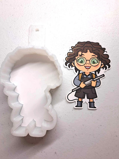 Ghostbusters Afterlife: Phoebe Spengler Chibi Cardstock Silicone Mold, Aroma Bead Molds, Premium Cardstock Images