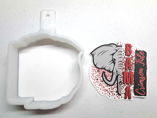 Alabama: Bama Crimson Tide Football Cardstock Silicone Mold, Aroma Bead Molds, Premium Cardstock Images