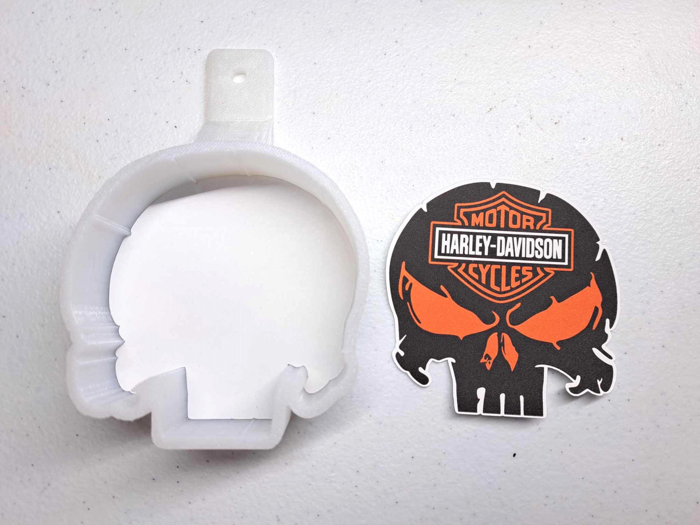 Harley Davidson Punisher Skull With Multiple Colors Cardstock Silicone Mold, Aroma Bead Molds