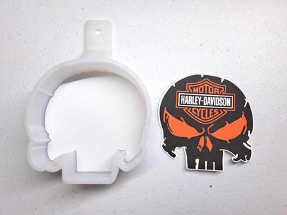Harley Davidson Punisher Skull With Multiple Colors Cardstock Silicone Mold, Aroma Bead Molds