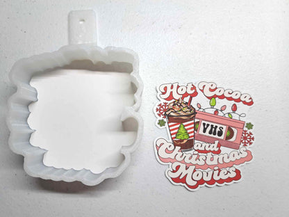 Hot Cocoa and Christmas Movies Cardstock Silicone Mold, Aroma Bead Molds, Premium Cardstock Images