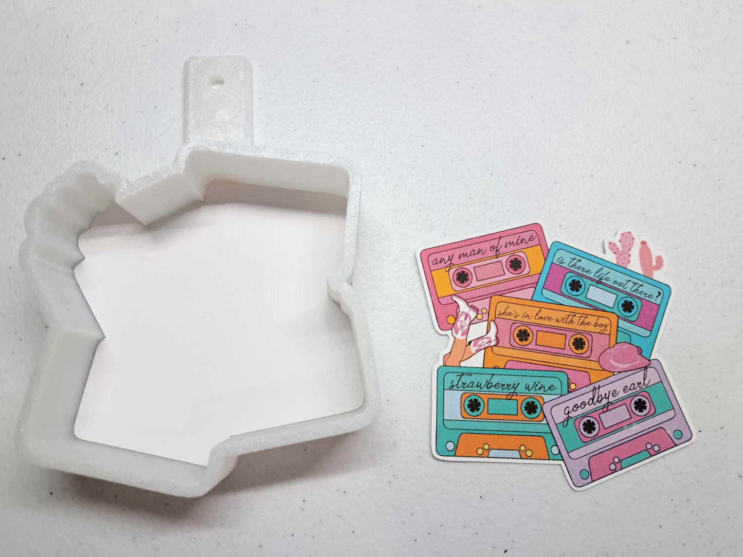 90's Country Music Cassette Tapes Pink Western Cardstock Silicone Mold, Aroma Bead Molds, Premium Cardstock Images