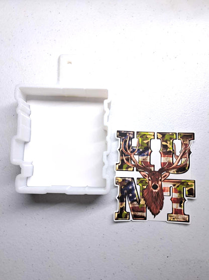 Hunt Deer: American Flag and Camo Cardstock Silicone Mold, Aroma Bead Molds, Premium Cardstock Images
