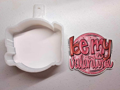 Be My Valentine Pink Glitter Cardstock Silicone Mold, Aroma Bead Molds, Premium Cardstock