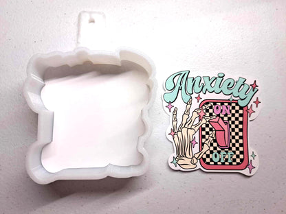 Anxiety Skeleton Switch Retro Cardstock Silicone Mold, Aroma Bead Molds, Premium Cardstock Images