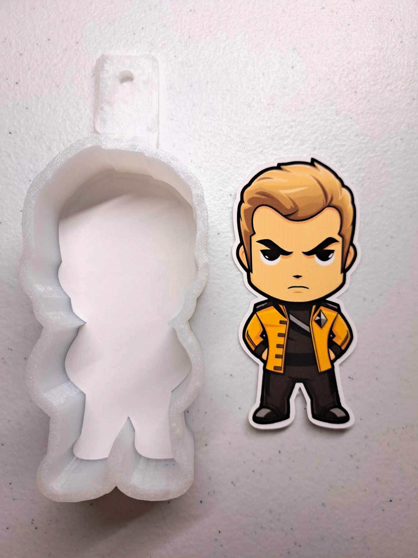 Star Trek Chibi: James T. Kirk Cardstock Silicone Mold, Aroma Bead Molds, Premium Cardstock Images