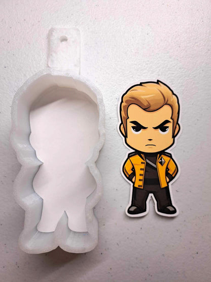 Star Trek Chibi: James T. Kirk Cardstock Silicone Mold, Aroma Bead Molds, Premium Cardstock Images