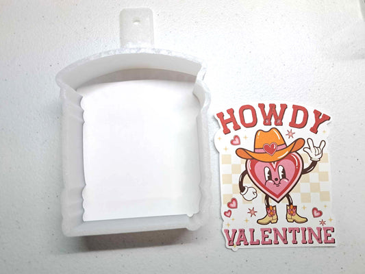 Retro Cowboy Heart: Howdy Valentine Cardstock Silicone Mold, Aroma Bead Molds