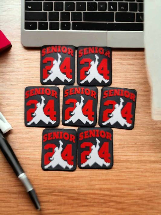 Senior 24 Red: Graduation Figure Silicone Focal Bead - 0730