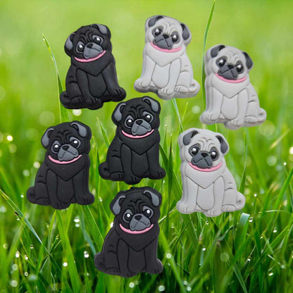 Pug Dog Silicone Focal Bead - 0218