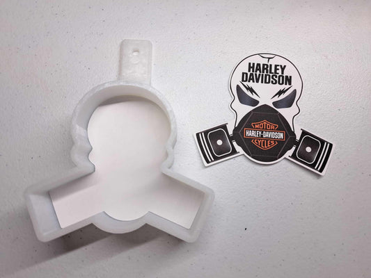 Skull Piston Gas Mask Car Brand Logo Cardstock Silicone Mold, Aroma Bead Molds