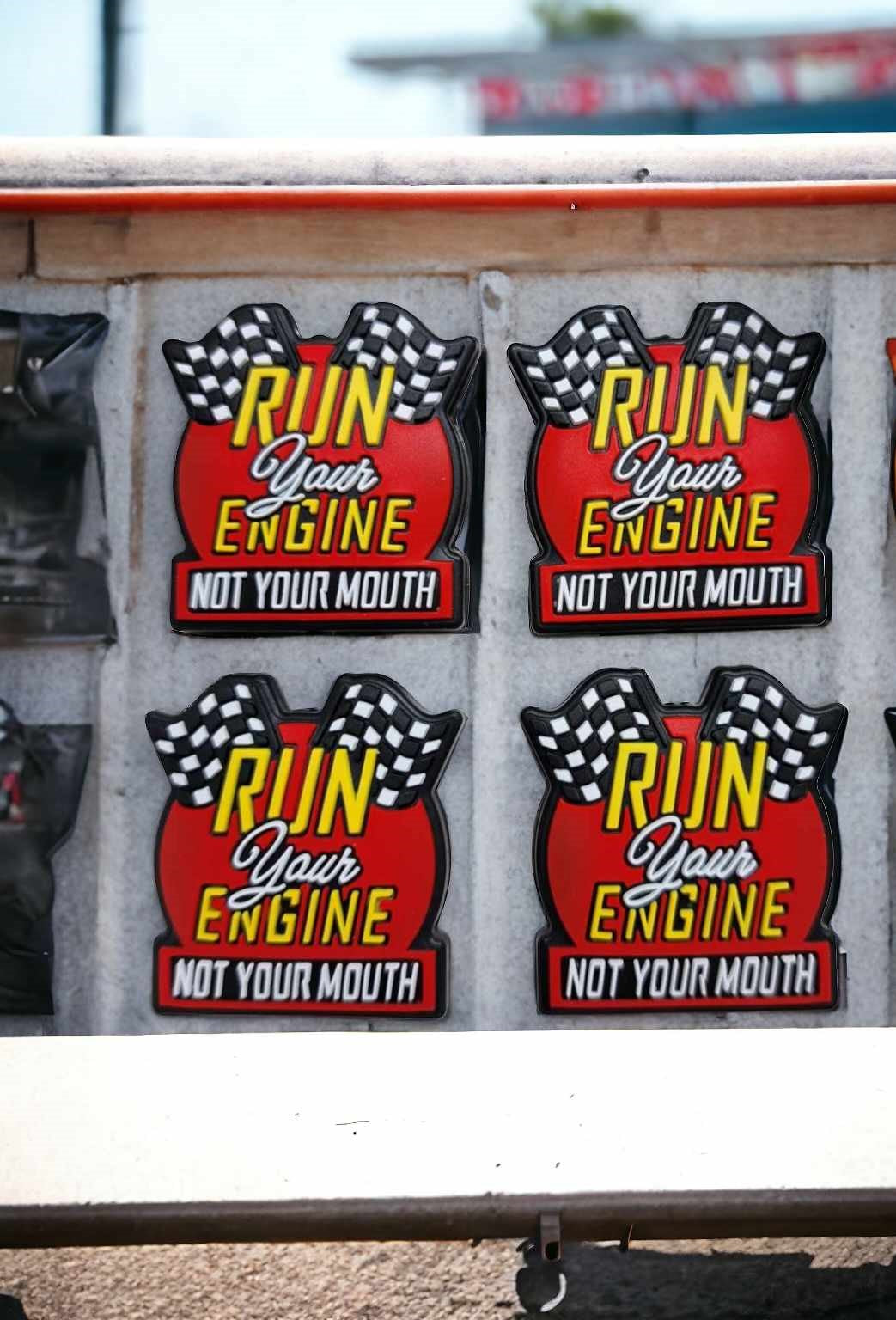 Run Your Engine Not Your Mouth: Racing Flags Silicone Focal Bead - 0676