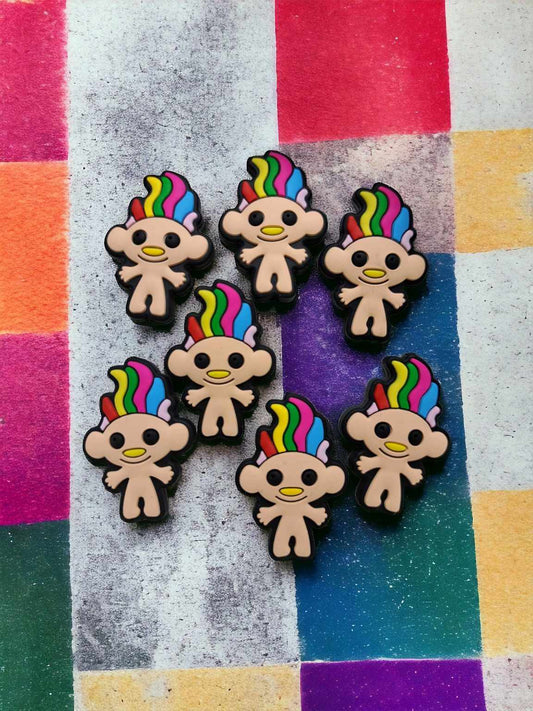 Troll with Colored hair Full Body Silicone Focal Bead - 0720