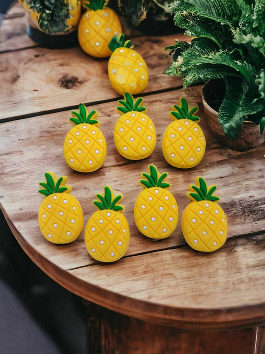 Yellow Pineapple Silicone Focal Bead - 0731