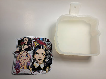 Wednesday Addams Princess Polaroids Cardstock Silicone Mold, Aroma Bead Molds, Premium Cardstock Images